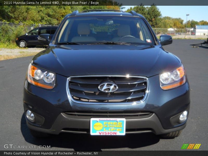Indigo Blue Pearl / Beige 2010 Hyundai Santa Fe Limited 4WD