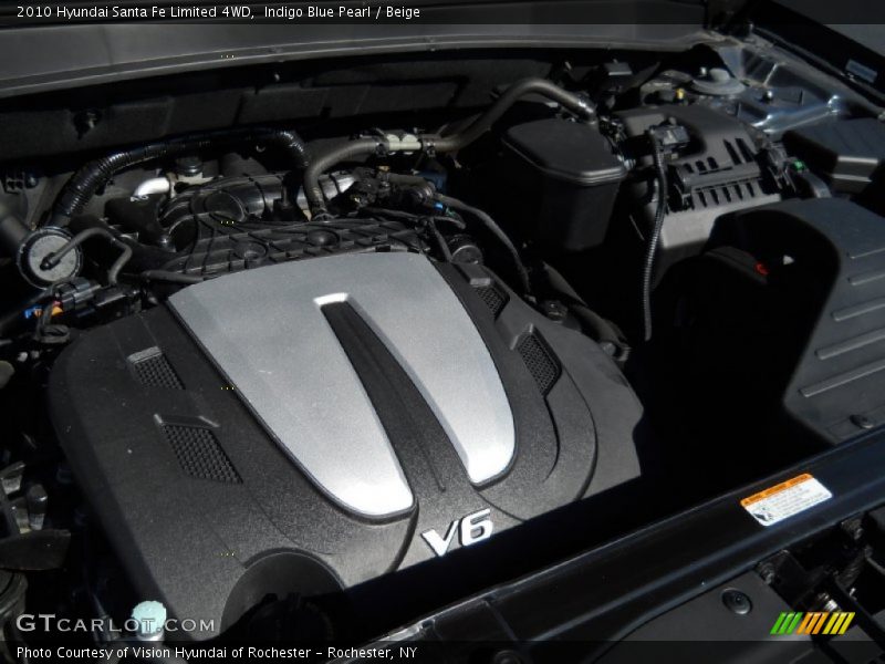 Indigo Blue Pearl / Beige 2010 Hyundai Santa Fe Limited 4WD