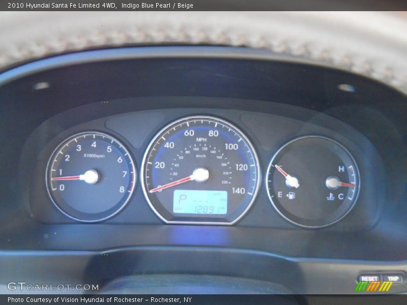 Indigo Blue Pearl / Beige 2010 Hyundai Santa Fe Limited 4WD