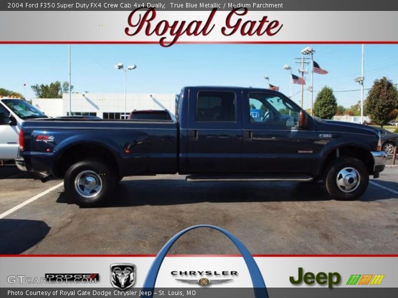 True Blue Metallic / Medium Parchment 2004 Ford F350 Super Duty FX4 Crew Cab 4x4 Dually