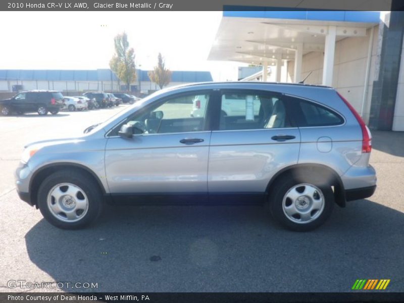 Glacier Blue Metallic / Gray 2010 Honda CR-V LX AWD