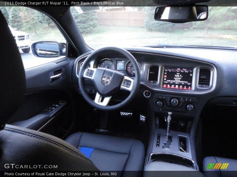 Pitch Black / Black/Mopar Blue 2011 Dodge Charger R/T Mopar '11