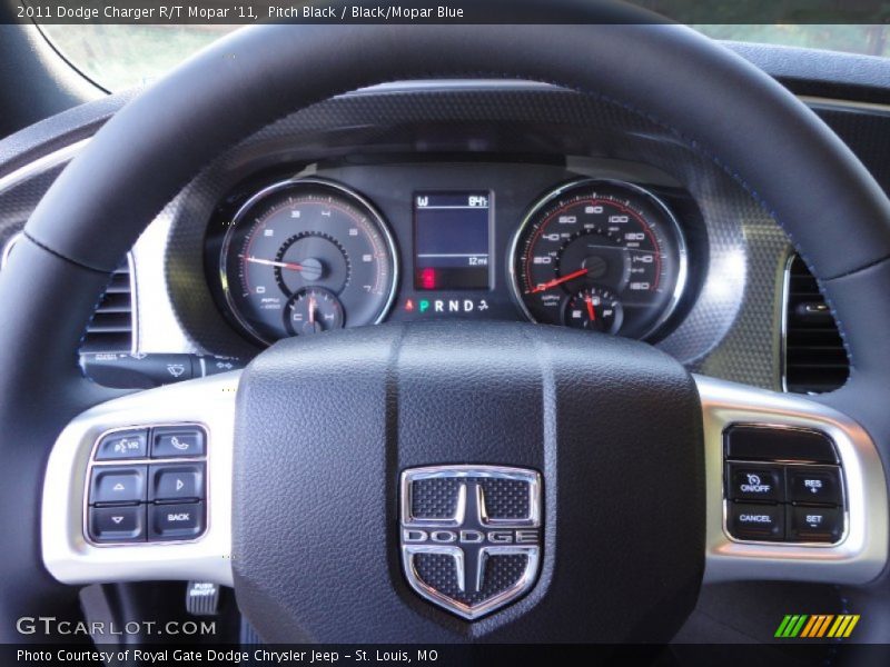 Pitch Black / Black/Mopar Blue 2011 Dodge Charger R/T Mopar '11