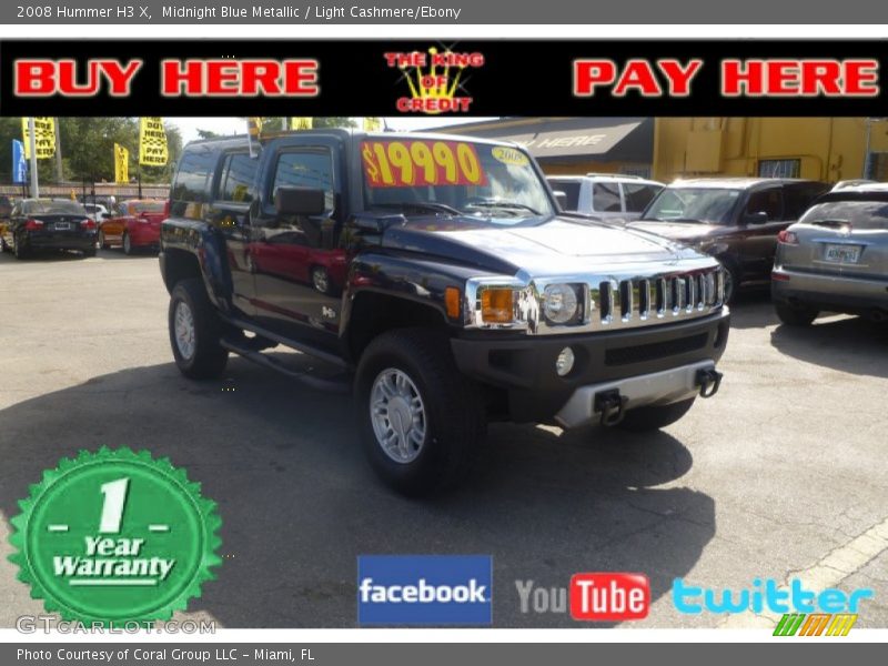 Midnight Blue Metallic / Light Cashmere/Ebony 2008 Hummer H3 X