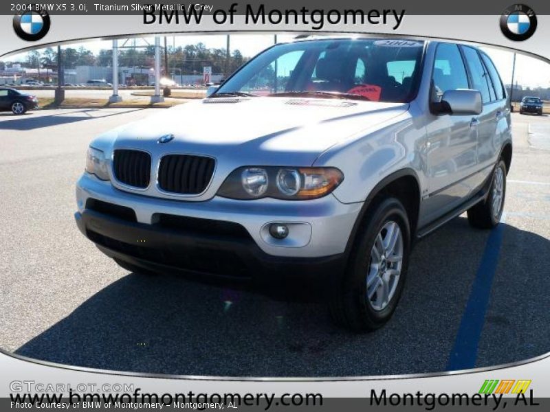 Titanium Silver Metallic / Grey 2004 BMW X5 3.0i