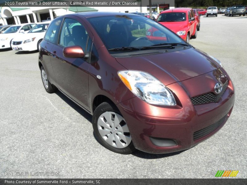 Carmine Red Metallic / Dark Charcoal 2010 Toyota Yaris 3 Door Liftback