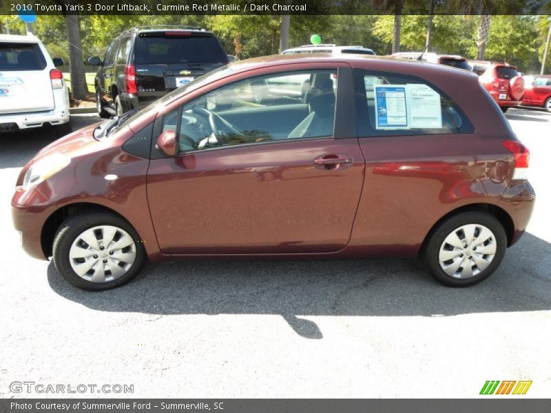 Carmine Red Metallic / Dark Charcoal 2010 Toyota Yaris 3 Door Liftback
