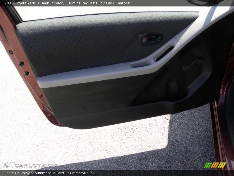 Carmine Red Metallic / Dark Charcoal 2010 Toyota Yaris 3 Door Liftback