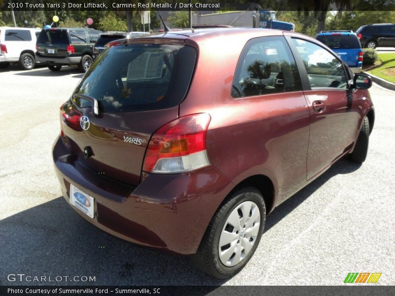 Carmine Red Metallic / Dark Charcoal 2010 Toyota Yaris 3 Door Liftback