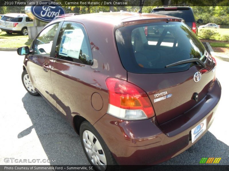 Carmine Red Metallic / Dark Charcoal 2010 Toyota Yaris 3 Door Liftback