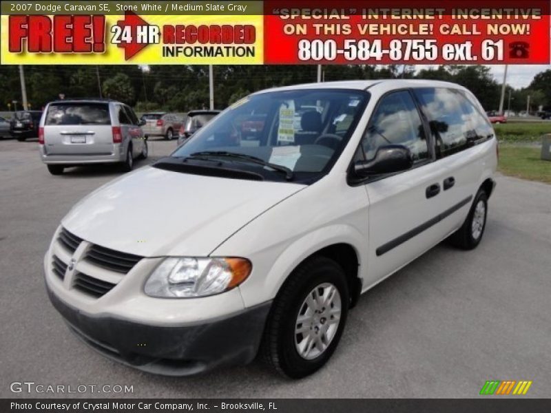 Stone White / Medium Slate Gray 2007 Dodge Caravan SE