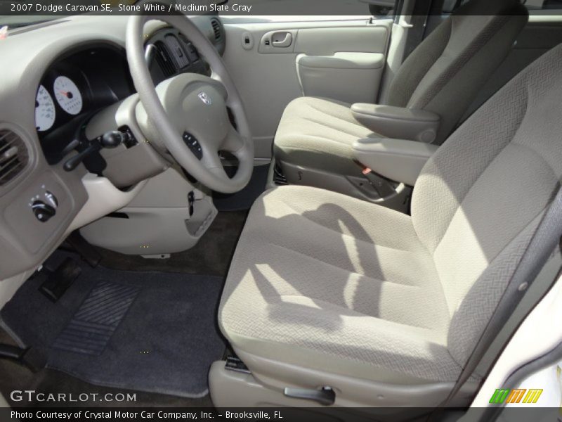 Stone White / Medium Slate Gray 2007 Dodge Caravan SE
