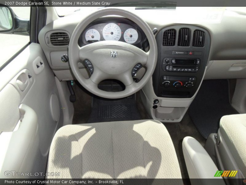 Stone White / Medium Slate Gray 2007 Dodge Caravan SE