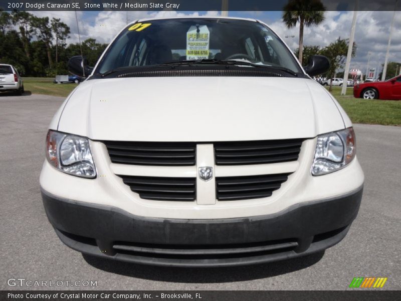 Stone White / Medium Slate Gray 2007 Dodge Caravan SE