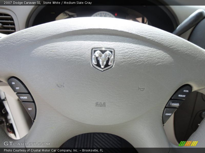Stone White / Medium Slate Gray 2007 Dodge Caravan SE