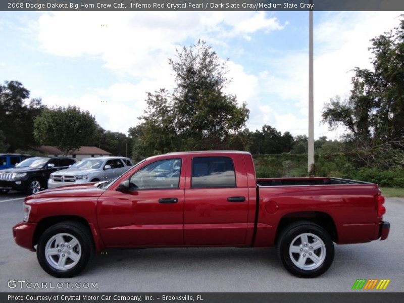  2008 Dakota Big Horn Crew Cab Inferno Red Crystal Pearl