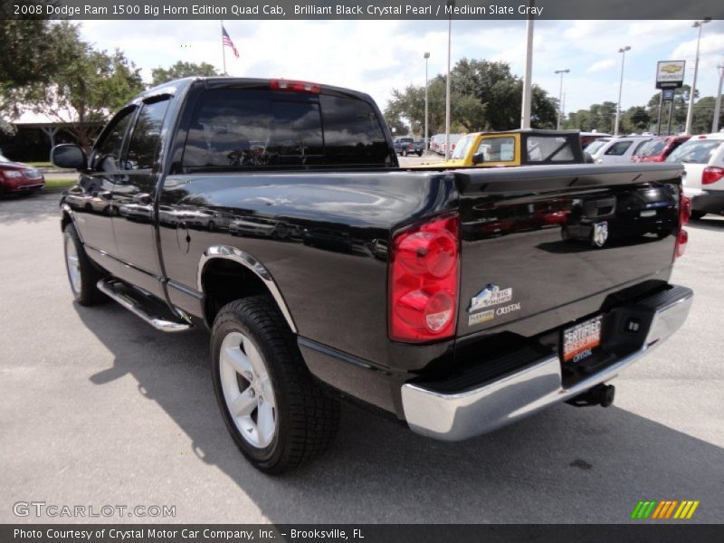 Brilliant Black Crystal Pearl / Medium Slate Gray 2008 Dodge Ram 1500 Big Horn Edition Quad Cab