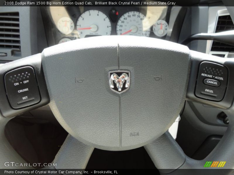Brilliant Black Crystal Pearl / Medium Slate Gray 2008 Dodge Ram 1500 Big Horn Edition Quad Cab