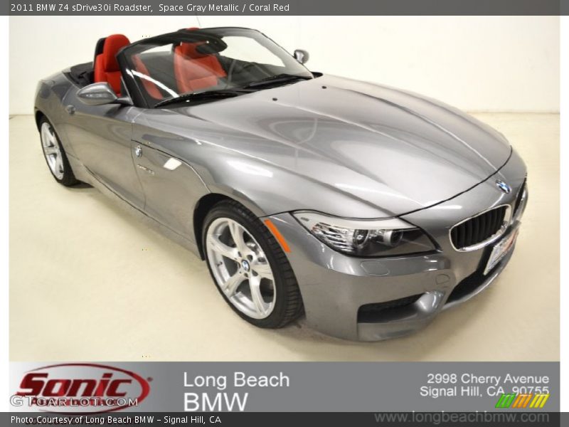 Space Gray Metallic / Coral Red 2011 BMW Z4 sDrive30i Roadster