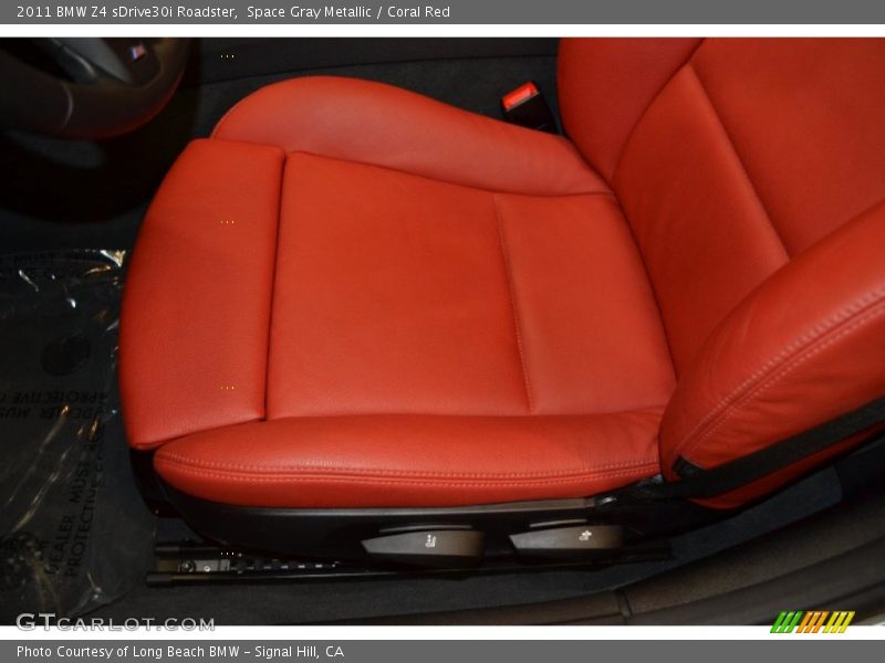 Space Gray Metallic / Coral Red 2011 BMW Z4 sDrive30i Roadster