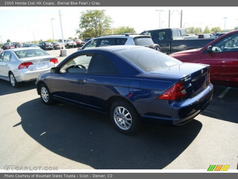 Eternal Blue Pearl / Gray 2003 Honda Civic HX Coupe