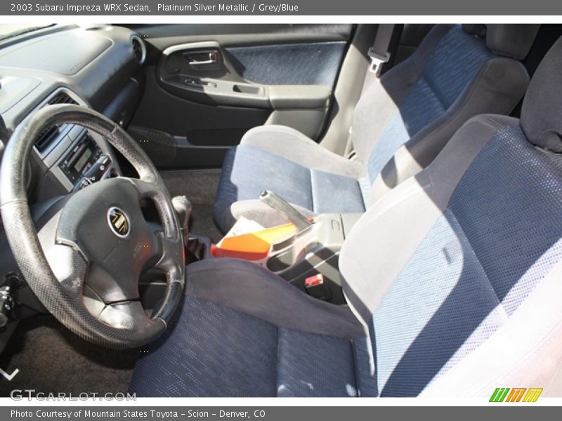 Platinum Silver Metallic / Grey/Blue 2003 Subaru Impreza WRX Sedan