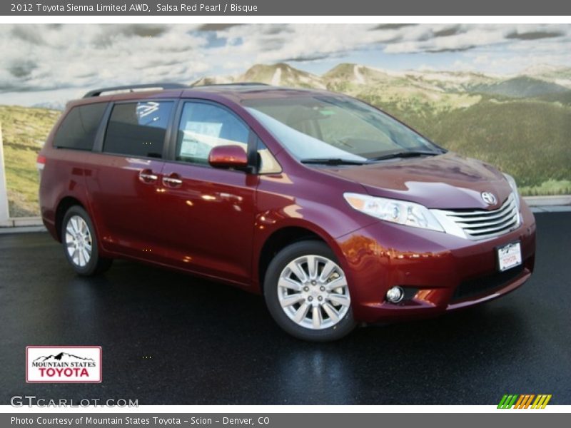Salsa Red Pearl / Bisque 2012 Toyota Sienna Limited AWD