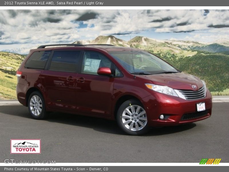 Salsa Red Pearl / Light Gray 2012 Toyota Sienna XLE AWD