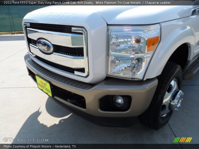 White Platinum Tri-Coat Metallic / Chaparral Leather 2011 Ford F350 Super Duty King Ranch Crew Cab 4x4 Dually