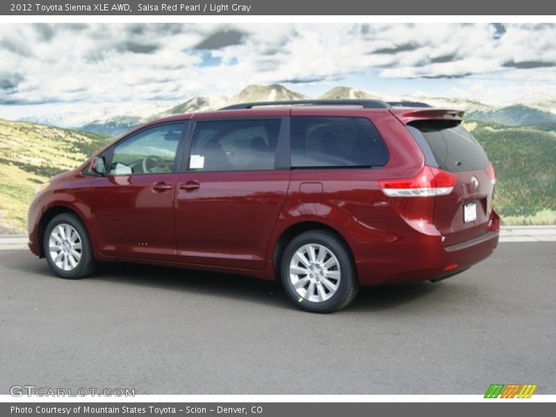 Salsa Red Pearl / Light Gray 2012 Toyota Sienna XLE AWD