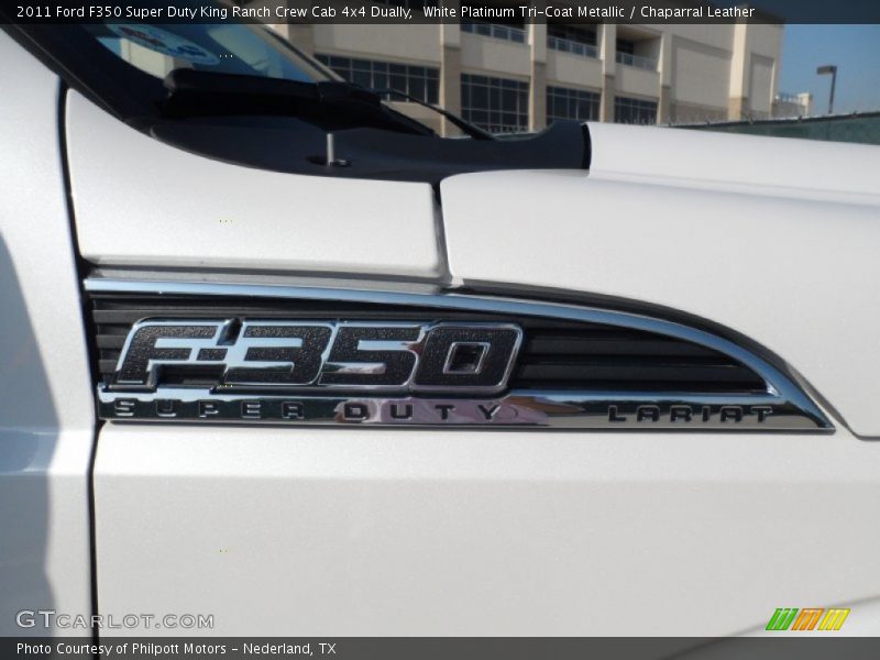 White Platinum Tri-Coat Metallic / Chaparral Leather 2011 Ford F350 Super Duty King Ranch Crew Cab 4x4 Dually