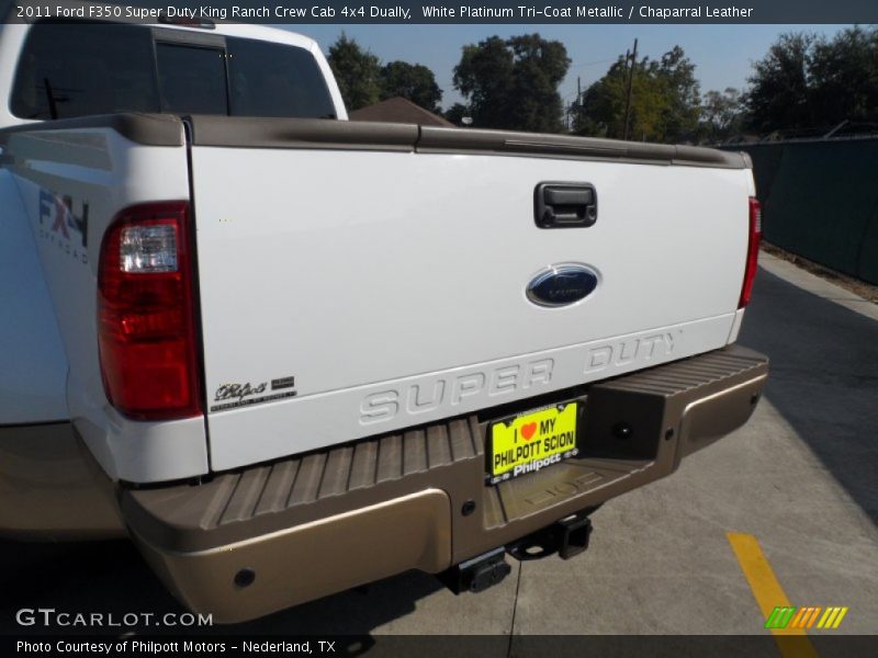 White Platinum Tri-Coat Metallic / Chaparral Leather 2011 Ford F350 Super Duty King Ranch Crew Cab 4x4 Dually