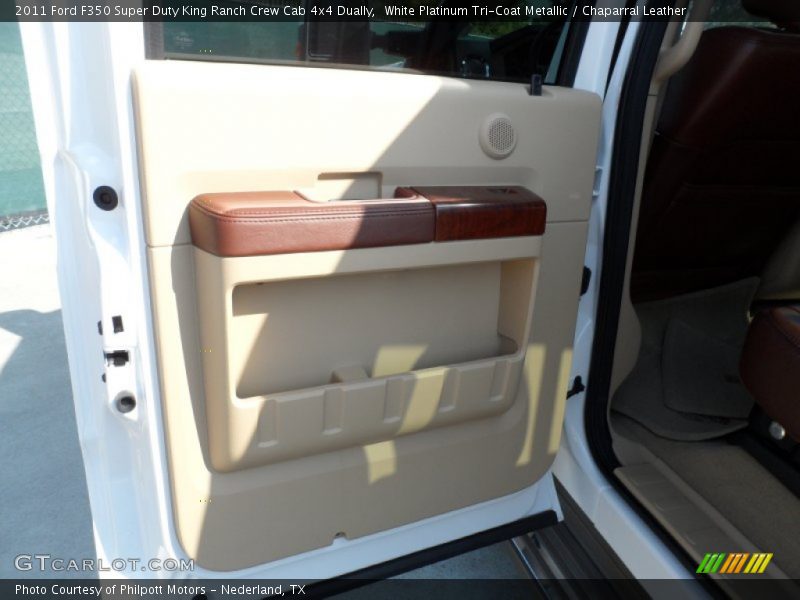 White Platinum Tri-Coat Metallic / Chaparral Leather 2011 Ford F350 Super Duty King Ranch Crew Cab 4x4 Dually