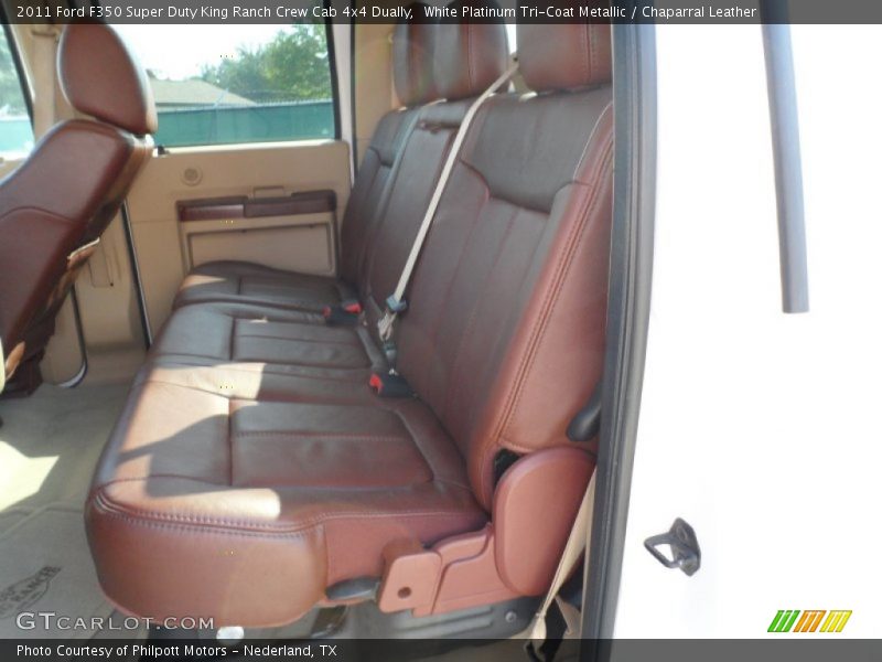 White Platinum Tri-Coat Metallic / Chaparral Leather 2011 Ford F350 Super Duty King Ranch Crew Cab 4x4 Dually