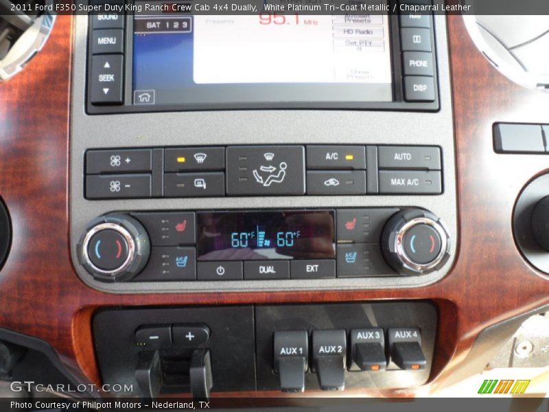White Platinum Tri-Coat Metallic / Chaparral Leather 2011 Ford F350 Super Duty King Ranch Crew Cab 4x4 Dually