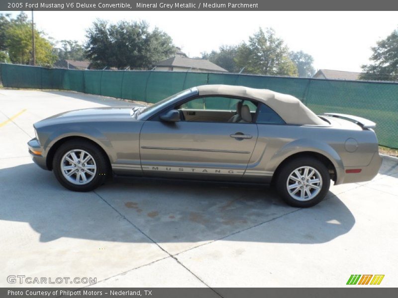 Mineral Grey Metallic / Medium Parchment 2005 Ford Mustang V6 Deluxe Convertible