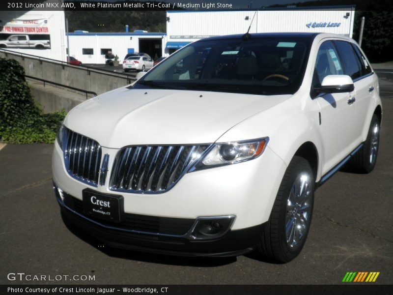 White Platinum Metallic Tri-Coat / Medium Light Stone 2012 Lincoln MKX AWD