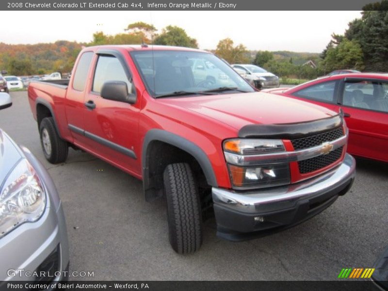 Inferno Orange Metallic / Ebony 2008 Chevrolet Colorado LT Extended Cab 4x4
