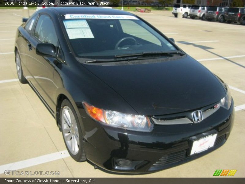 Nighthawk Black Pearl / Black 2008 Honda Civic Si Coupe