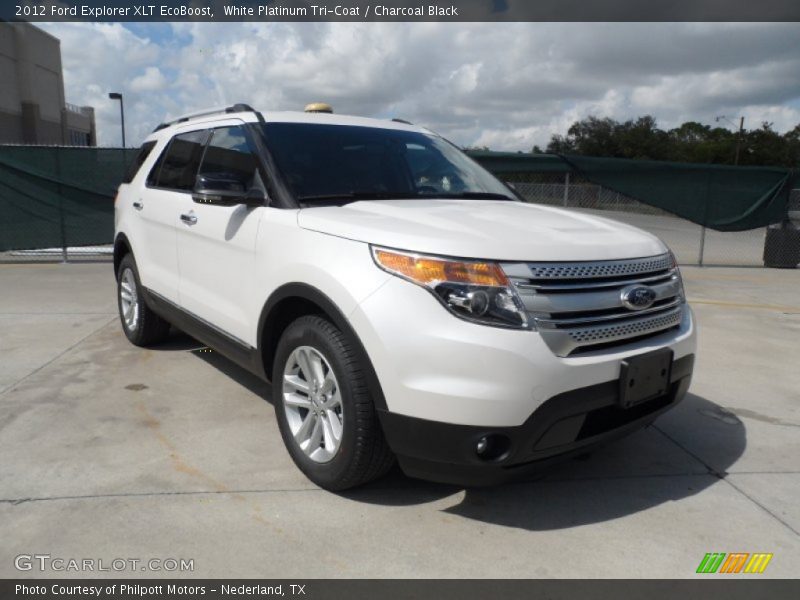 White Platinum Tri-Coat / Charcoal Black 2012 Ford Explorer XLT EcoBoost
