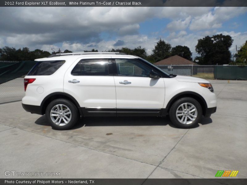 White Platinum Tri-Coat / Charcoal Black 2012 Ford Explorer XLT EcoBoost