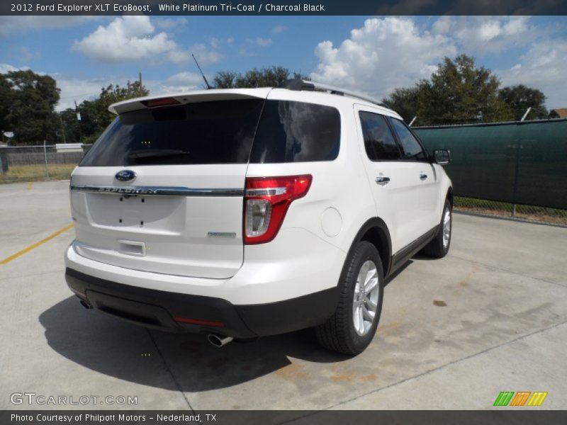 White Platinum Tri-Coat / Charcoal Black 2012 Ford Explorer XLT EcoBoost