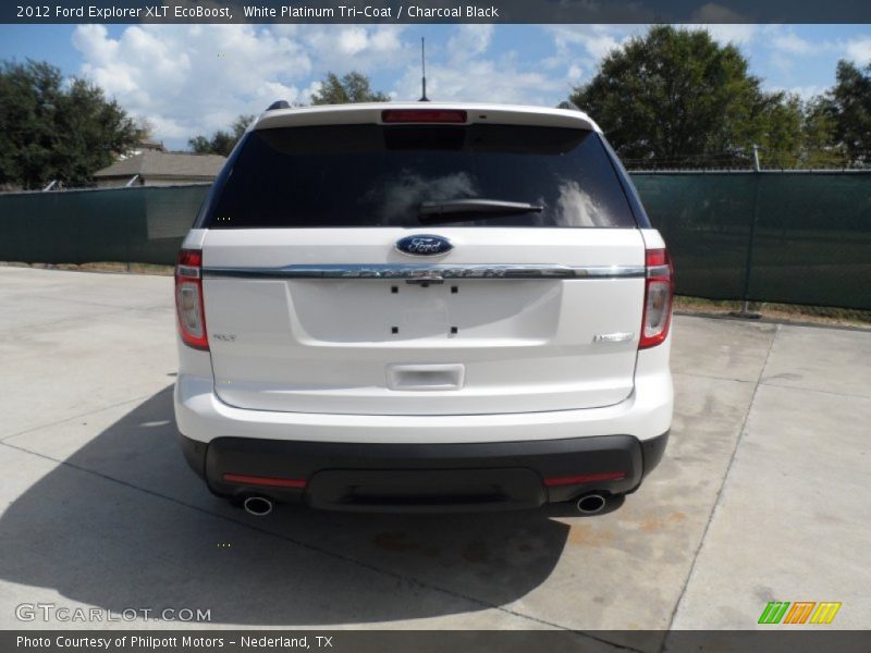 White Platinum Tri-Coat / Charcoal Black 2012 Ford Explorer XLT EcoBoost