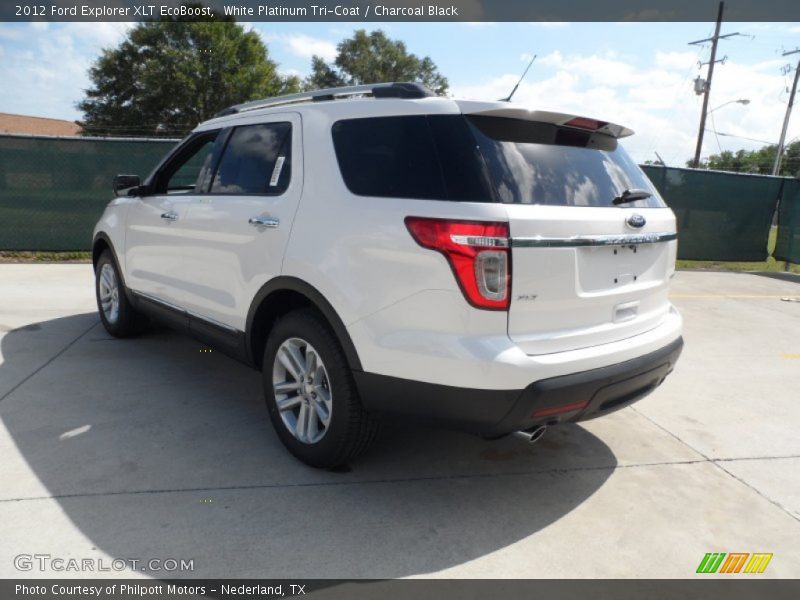 White Platinum Tri-Coat / Charcoal Black 2012 Ford Explorer XLT EcoBoost