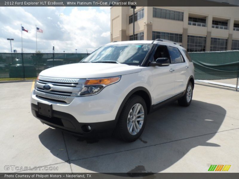 White Platinum Tri-Coat / Charcoal Black 2012 Ford Explorer XLT EcoBoost