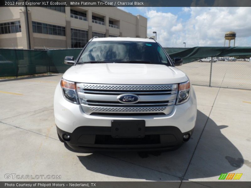 White Platinum Tri-Coat / Charcoal Black 2012 Ford Explorer XLT EcoBoost