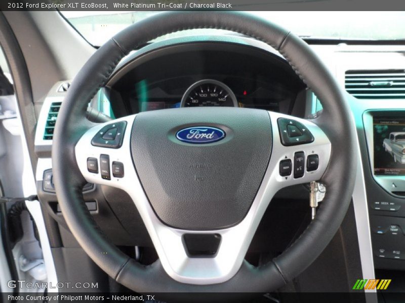 White Platinum Tri-Coat / Charcoal Black 2012 Ford Explorer XLT EcoBoost