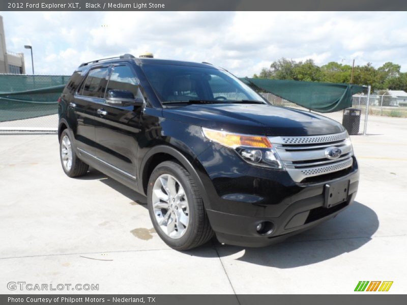 Black / Medium Light Stone 2012 Ford Explorer XLT