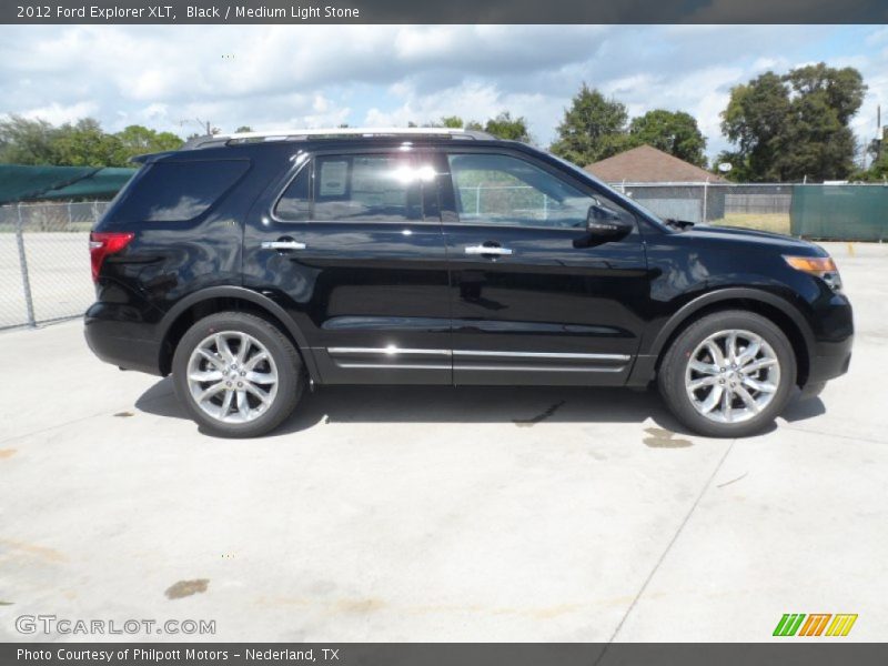 Black / Medium Light Stone 2012 Ford Explorer XLT