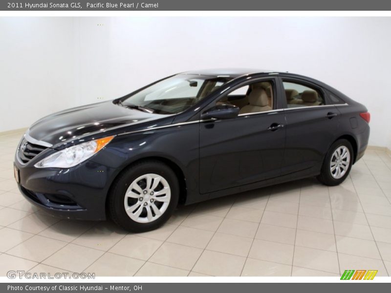 Pacific Blue Pearl / Camel 2011 Hyundai Sonata GLS